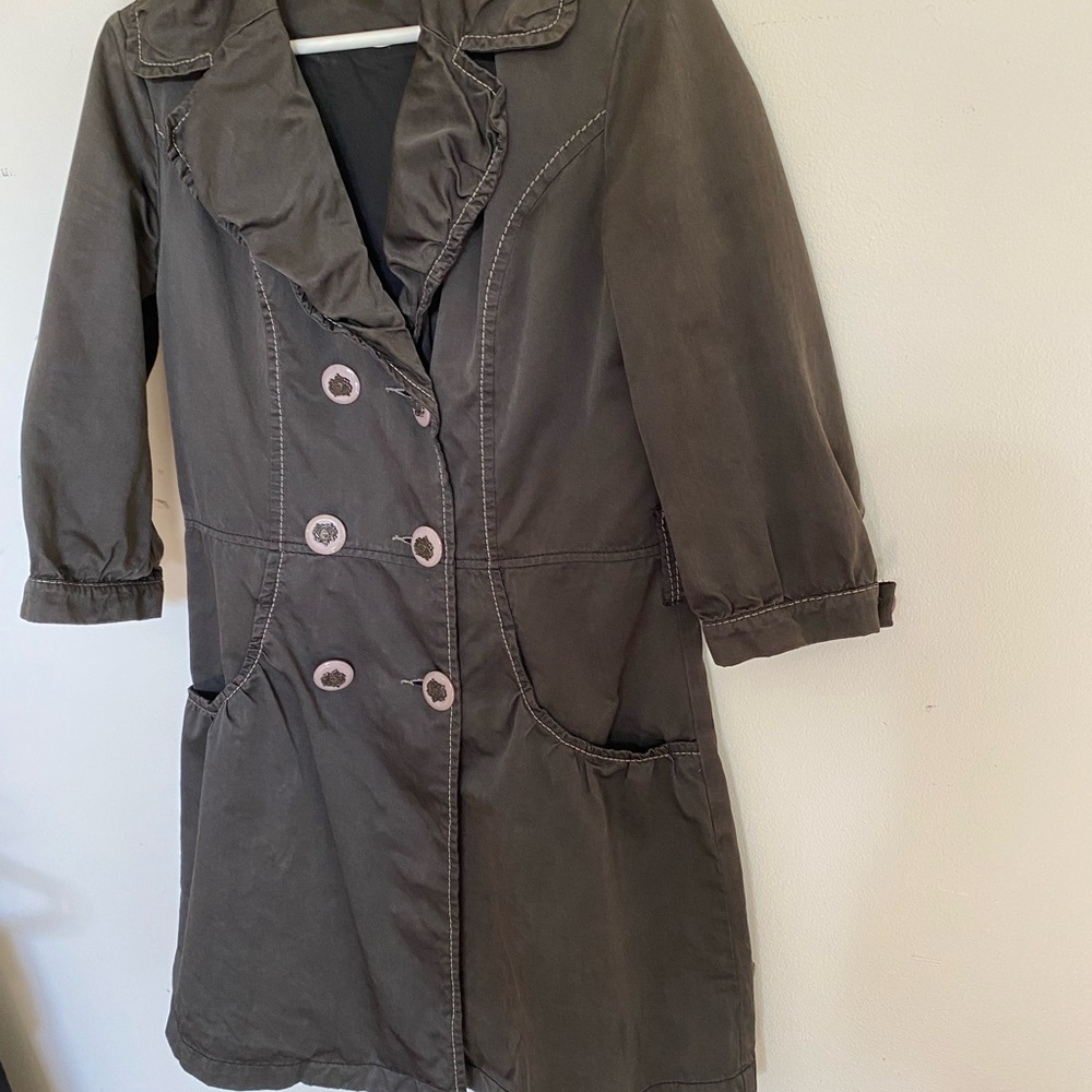 Anthropologie Trench Coat with Wide Lapels and Relaxed Fit